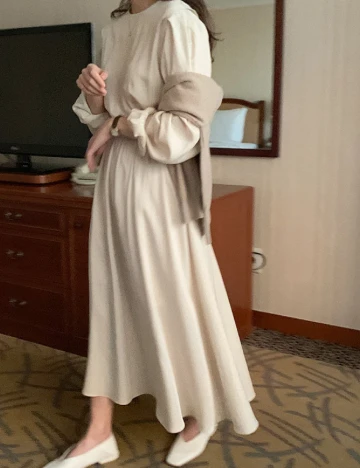 Rochie lunga Dazy, crem Crem