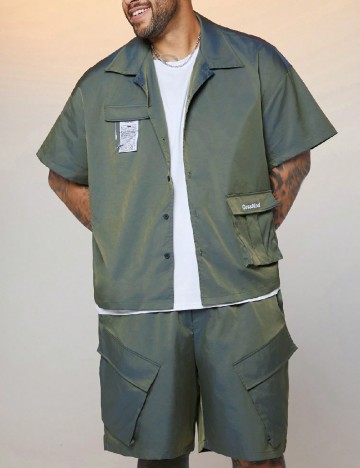 
						Compleu SHEIN Plus Size Men, verde