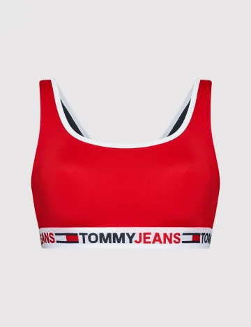 Bustiera de baie Tommy Jeans, rosu