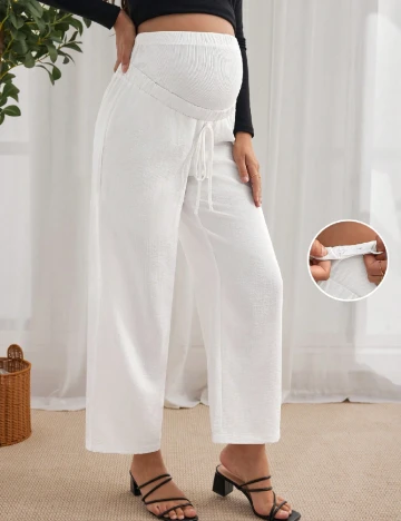 Pantaloni SHEIN Maternity, alb Alb