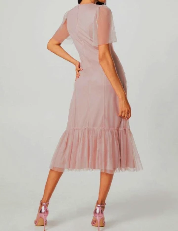 Rochie medie Coast, roz pudra Roz