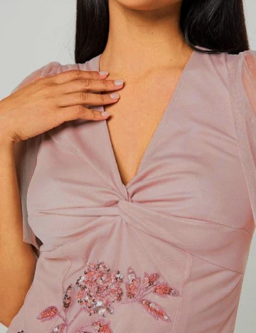 Rochie medie Coast, roz pudra Roz