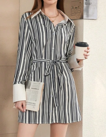 Rochie scurta SHEIN, crem/negru Negru