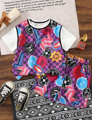 Compleu Shein Kids, mix culori Mix culori