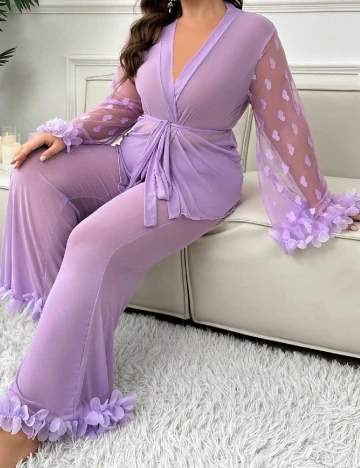Pijama SHEIN CURVE, mov