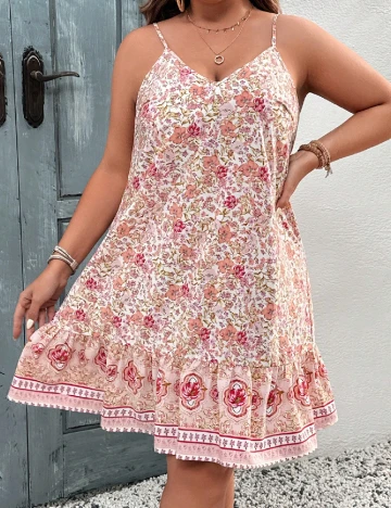Rochie scurta SHEIN CURVE, floral print