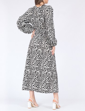 Rochie lunga Only, alb/negru