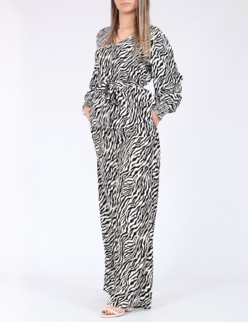 Pantaloni Only, alb/negru