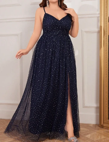 Rochie lunga UNITHORSE Plus Size, bleumarin Albastru