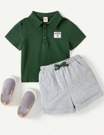 
						Compleu Shein Kids, verde/gri