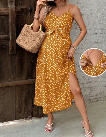 Rochie medie SHEIN Maternity, portocaliu Portocaliu
