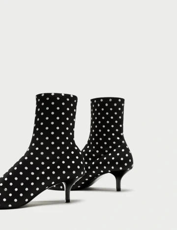 Botine Zara, negru/buline, 39 Negru