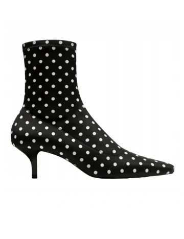 Botine Zara, negru/buline, 39 Negru