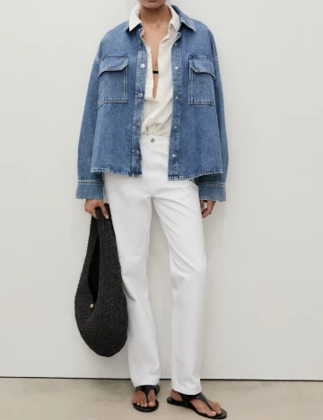 Blugi Mango, alb Alb