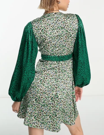 Rochie scurta Violet Romance, verde Verde