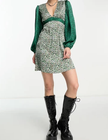 Rochie scurta Violet Romance, verde Verde