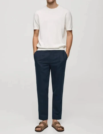 Pantaloni Mango, albastru