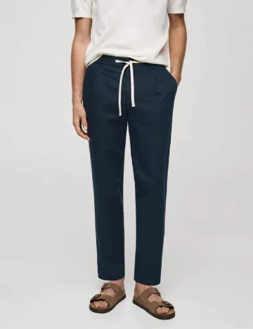 Pantaloni Mango, albastru