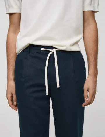 Pantaloni Mango, albastru