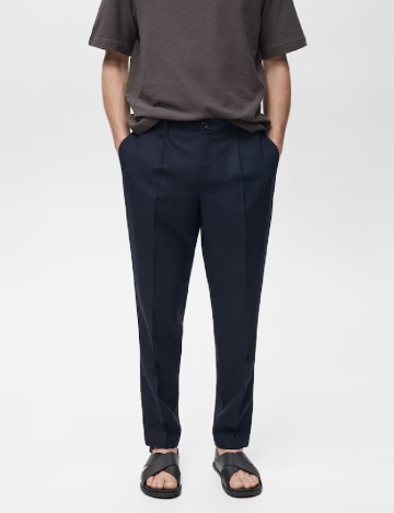 Pantaloni Mango, albastru