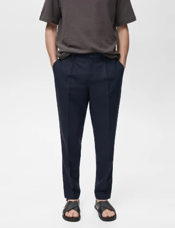 Pantaloni Mango, albastru