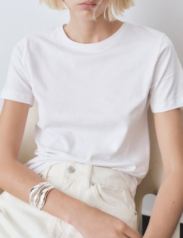 
						Tricou Mango, alb