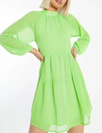 Rochie scurta Collective The Label, verde Verde