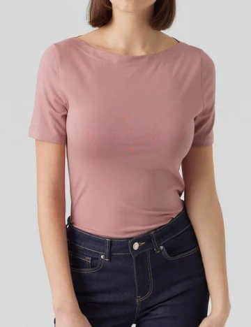 Tricou Vero Moda, roz pudra inchis Roz
