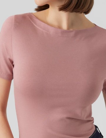 Tricou Vero Moda, roz pudra inchis