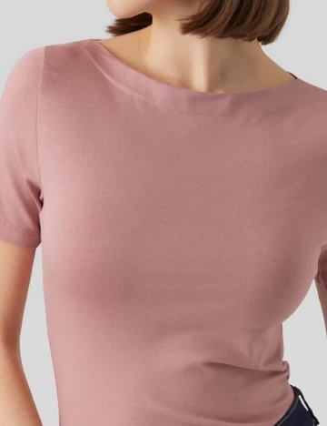 Tricou Vero Moda, roz pudra inchis Roz
