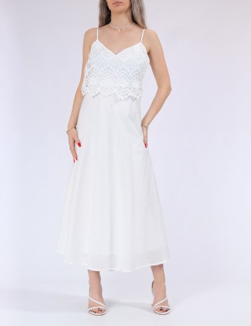 
						Rochie lunga Only, alb