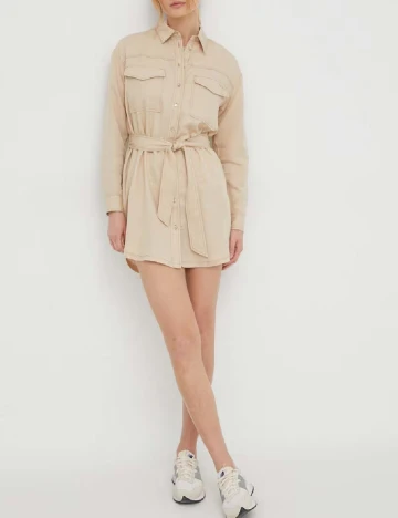 Rochie scurta Pepe Jeans, crem Crem