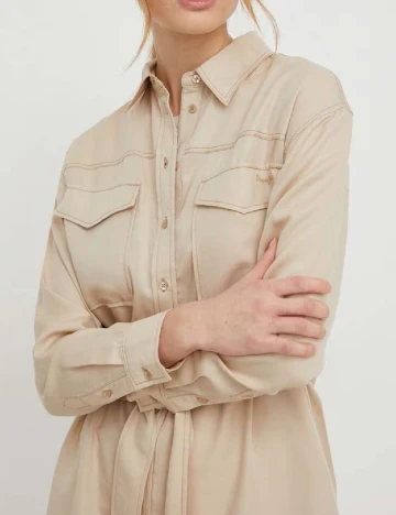 Rochie scurta Pepe Jeans, crem Crem