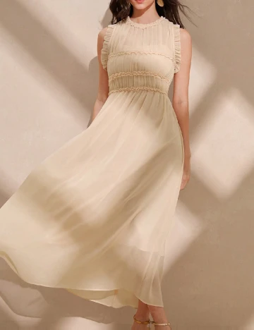 Rochie lunga SHEIN, crem Crem