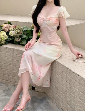Rochie medie Dazy, roz