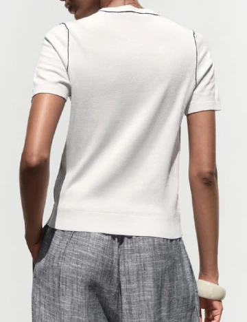 Tricou Zara, alb Alb