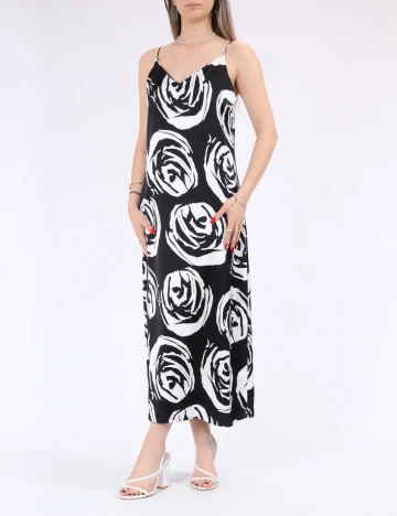 Rochie medie Only, alb/negru