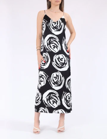 Rochie medie Only, alb/negru