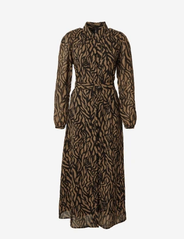 Rochie lunga Only, negru/maro