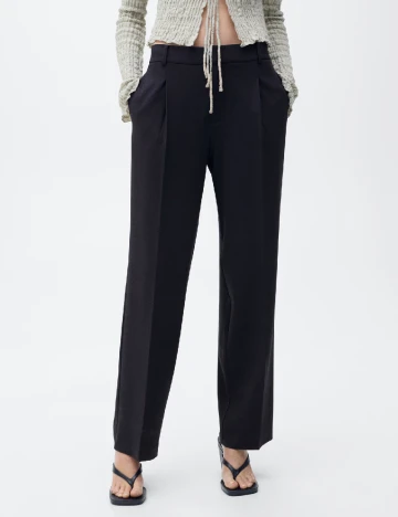 Pantaloni Mango, bleumarin inchis