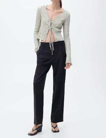 Pantaloni Mango, bleumarin inchis
