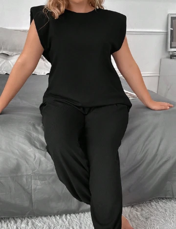 Pijama SHEIN CURVE, negru