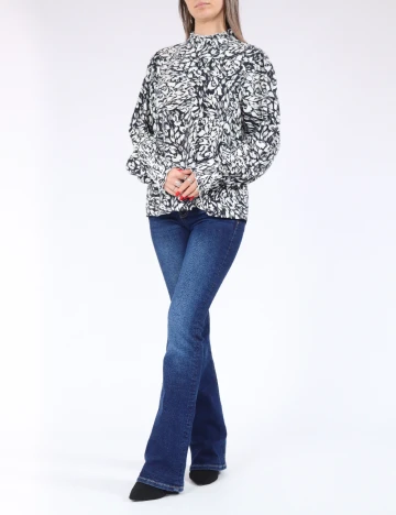 Bluza Vero Moda, alb/negru