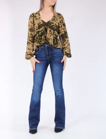 Bluza Only, maro/verde
