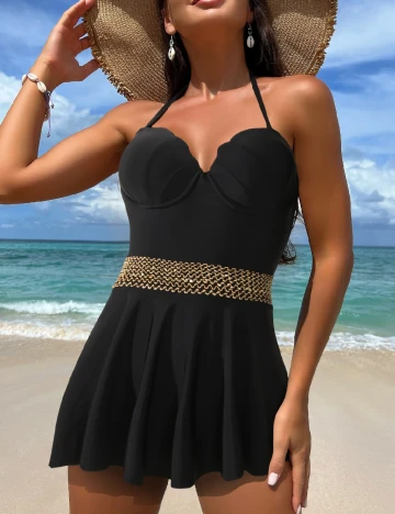 Costum de baie SHEIN, negru Negru