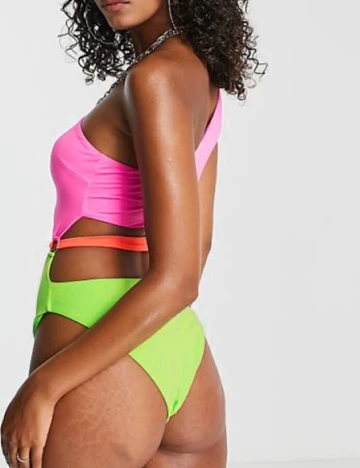 Costum de baie ASOS, roz/verde Roz