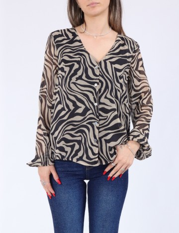 
						Camasa Only, negru/maro