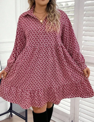 Rochie scurta Emery Rose Curve, rosu