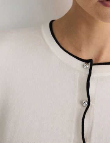 Cardigan Reserved, ecru Alb