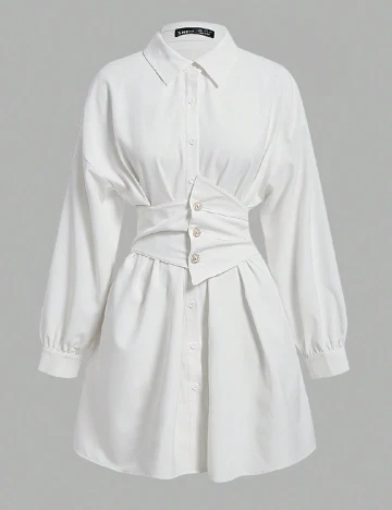 Rochie scurta SHEIN, ecru Alb